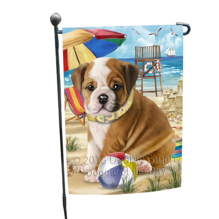 Pet Friendly Beach Bulldog Garden Flag GFLG48534