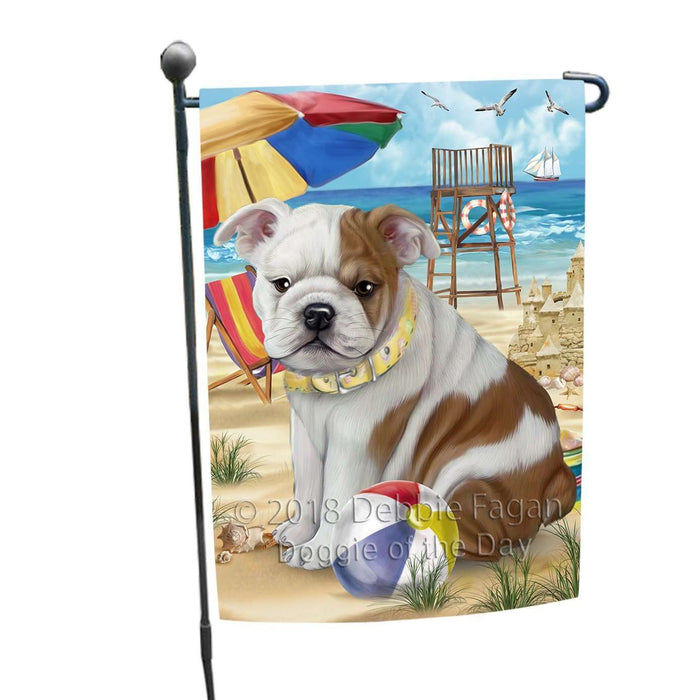 Pet Friendly Beach Bulldog Garden Flag GFLG48535