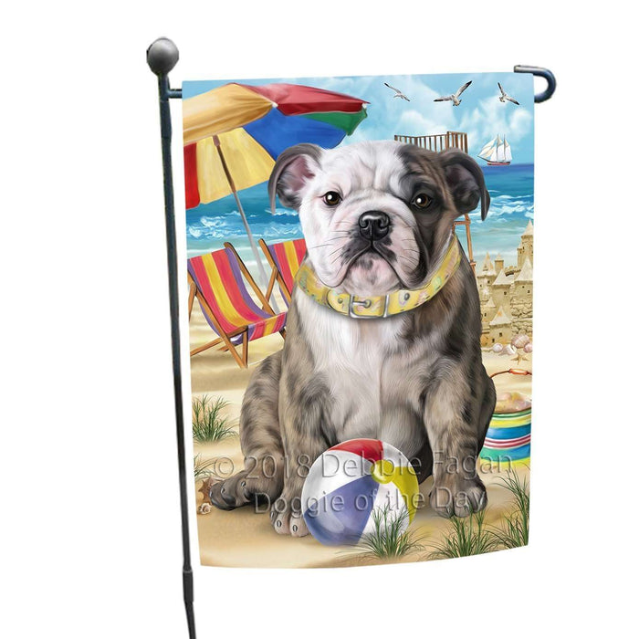 Pet Friendly Beach Bulldog Garden Flag GFLG48536