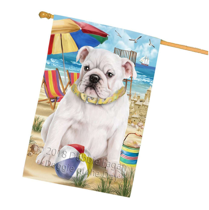 Pet Friendly Beach Bulldog House Flag FLG48589