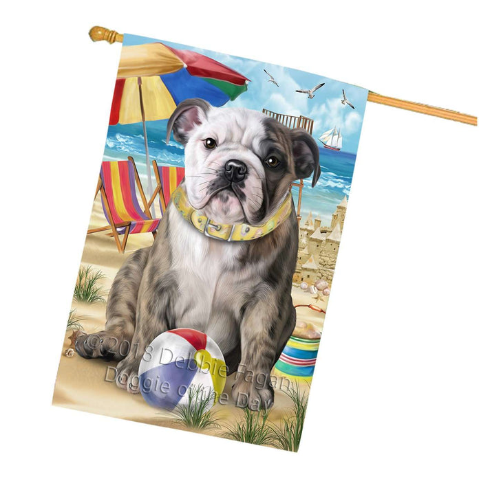 Pet Friendly Beach Bulldog House Flag FLG48592