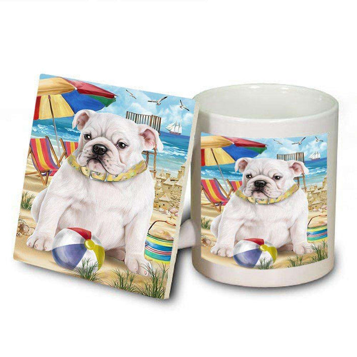 Pet Friendly Beach Bulldog Mug and Coaster Set MUC48616