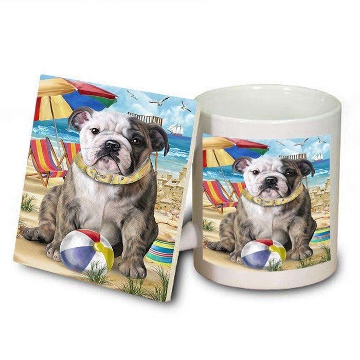 Pet Friendly Beach Bulldog Mug and Coaster Set MUC48619