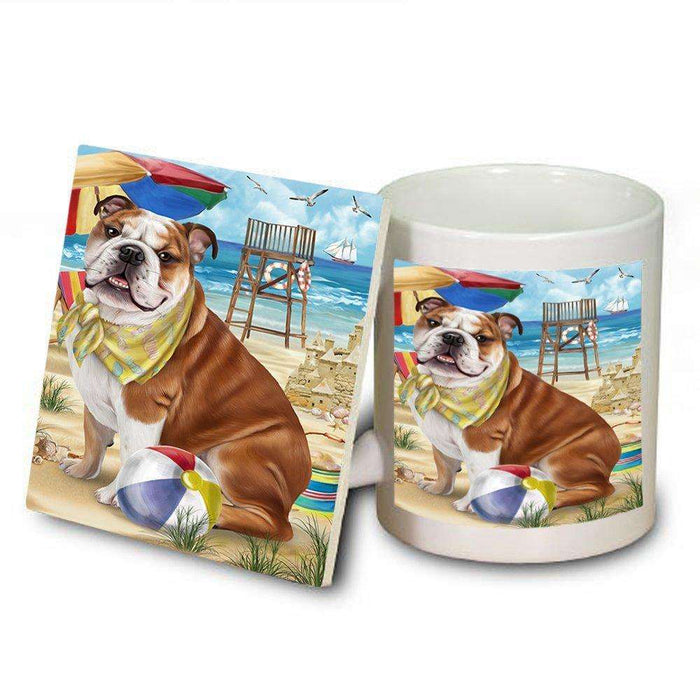 Pet Friendly Beach Bulldog Mug and Coaster Set MUC48620