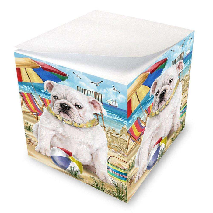 Pet Friendly Beach Bulldog Note Cube NOC48624