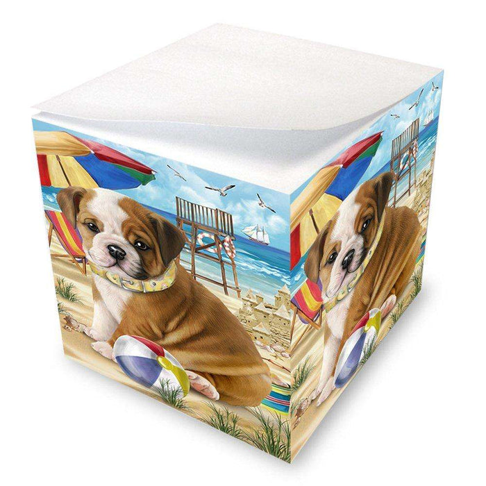 Pet Friendly Beach Bulldog Note Cube NOC48625