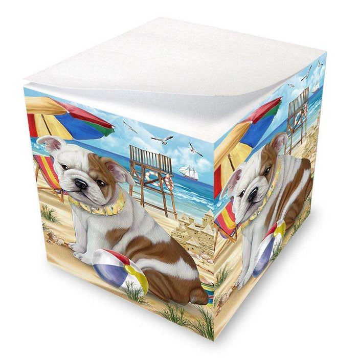Pet Friendly Beach Bulldog Note Cube NOC48626