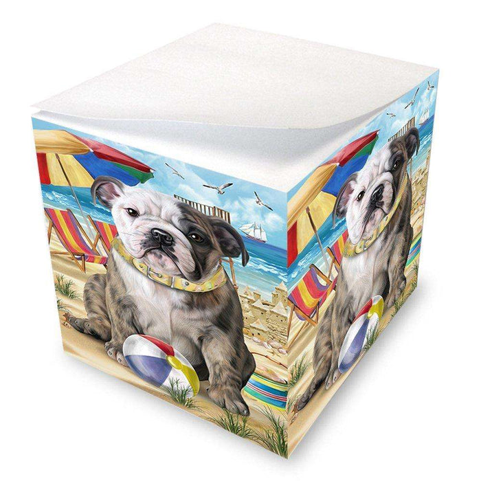 Pet Friendly Beach Bulldog Note Cube NOC48627