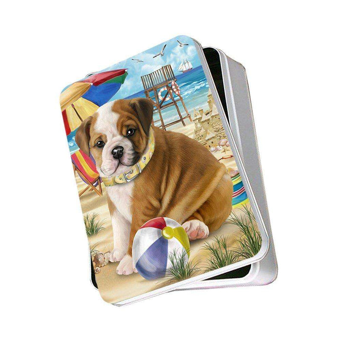 Pet Friendly Beach Bulldog Photo Storage Tin PITN48625