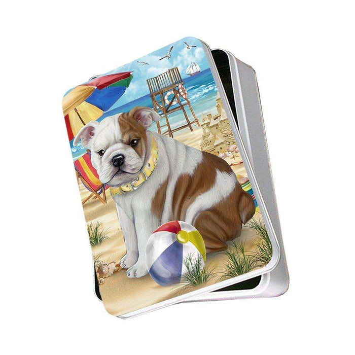 Pet Friendly Beach Bulldog Photo Storage Tin PITN48626