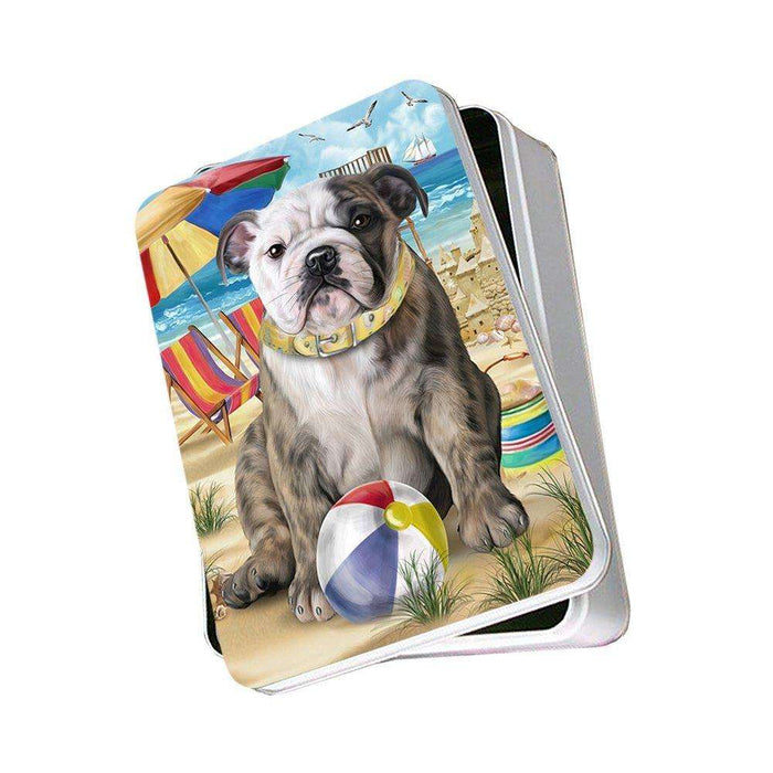 Pet Friendly Beach Bulldog Photo Storage Tin PITN48627