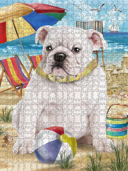 Pet Friendly Beach Bulldog Puzzle with Photo Tin PUZL49578