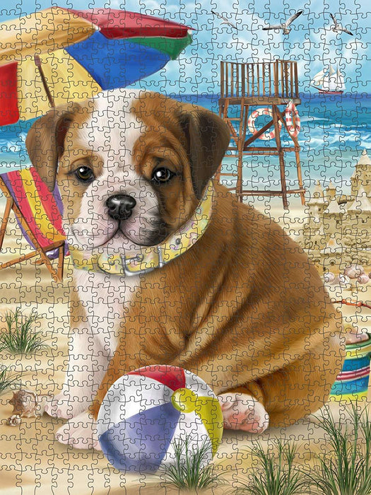 Pet Friendly Beach Bulldog Puzzle with Photo Tin PUZL49581