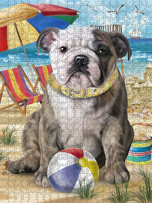 Pet Friendly Beach Bulldog Puzzle with Photo Tin PUZL49587