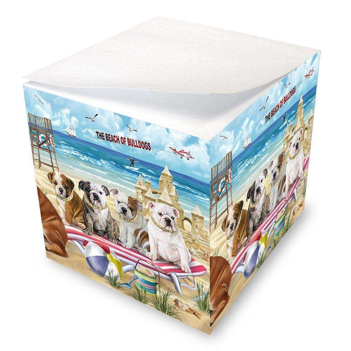 Pet Friendly Beach Bulldogs Note Cube NOC48623