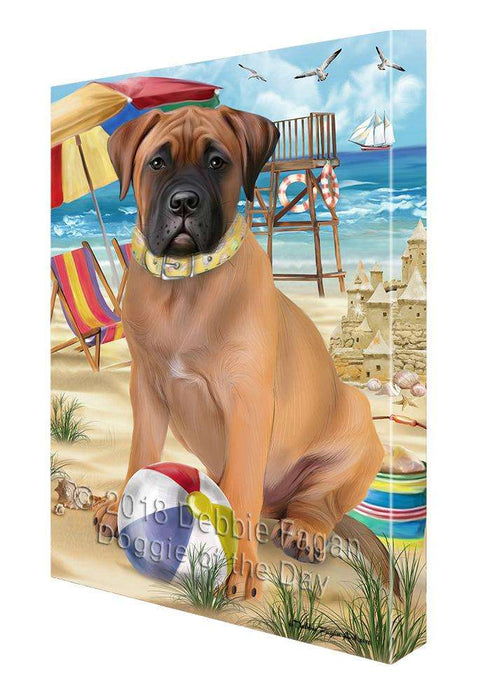 Pet Friendly Beach Bullmastiff Dog Canvas Wall Art CVS65860