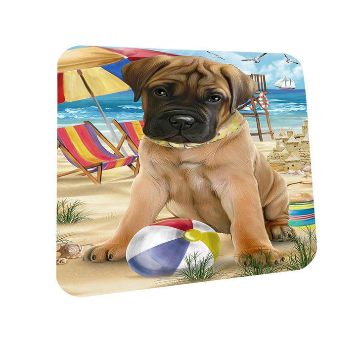 Pet Friendly Beach Bullmastiff Dog Coasters Set of 4 CST49976