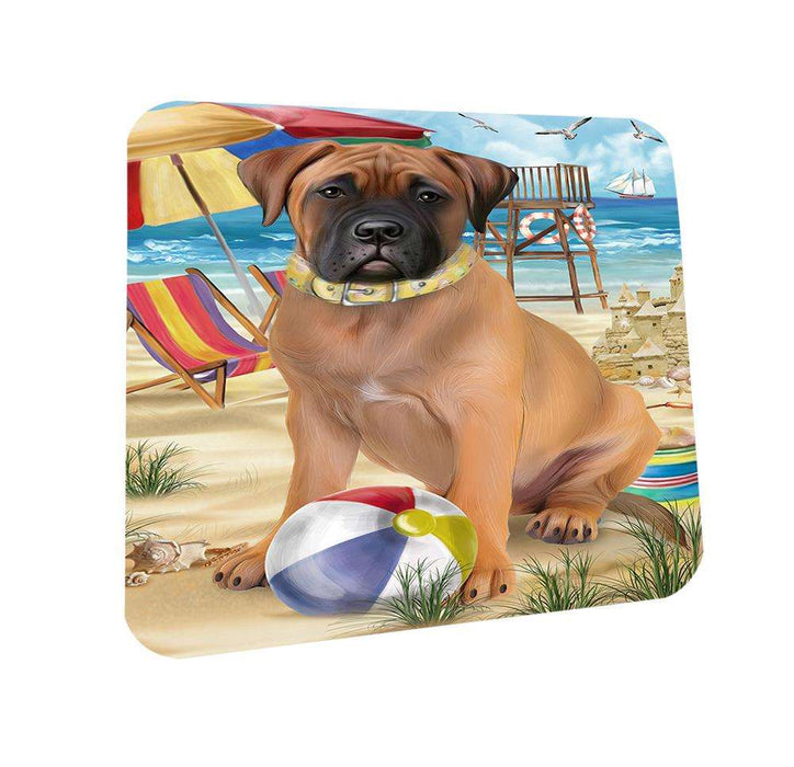 Pet Friendly Beach Bullmastiff Dog Coasters Set of 4 CST49977