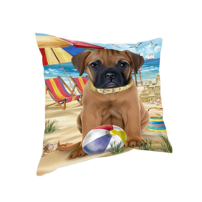 Pet Friendly Beach Bullmastiff Dog Pillow PIL55932