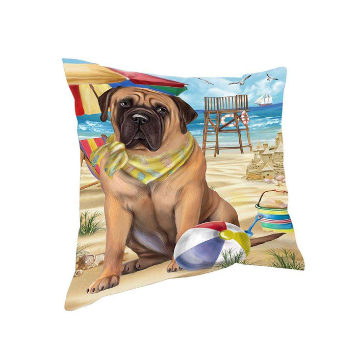 Pet Friendly Beach Bullmastiff Dog Pillow PIL55940
