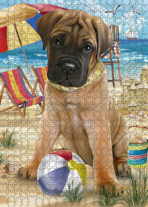 Pet Friendly Beach Bullmastiff Dog Puzzle with Photo Tin PUZL53757