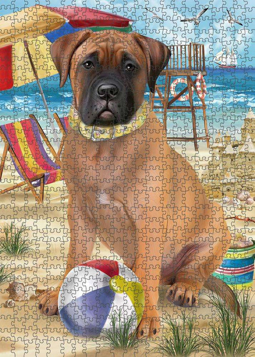 Pet Friendly Beach Bullmastiff Dog Puzzle with Photo Tin PUZL53760