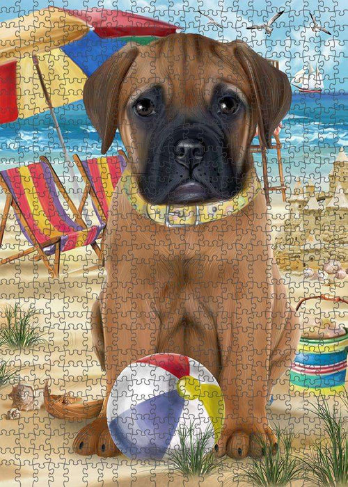 Pet Friendly Beach Bullmastiff Dog Puzzle with Photo Tin PUZL53763
