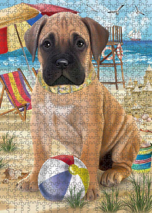 Pet Friendly Beach Bullmastiff Dog Puzzle with Photo Tin PUZL53766