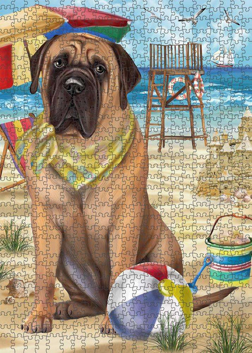 Pet Friendly Beach Bullmastiff Dog Puzzle with Photo Tin PUZL53769