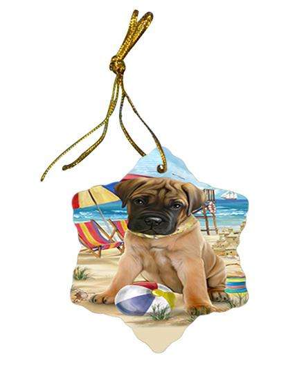 Pet Friendly Beach Bullmastiff Dog Star Porcelain Ornament SPOR50009