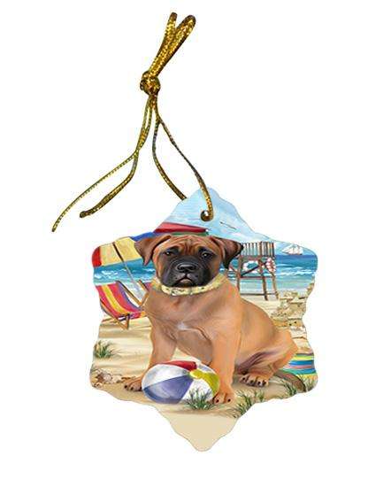 Pet Friendly Beach Bullmastiff Dog Star Porcelain Ornament SPOR50010