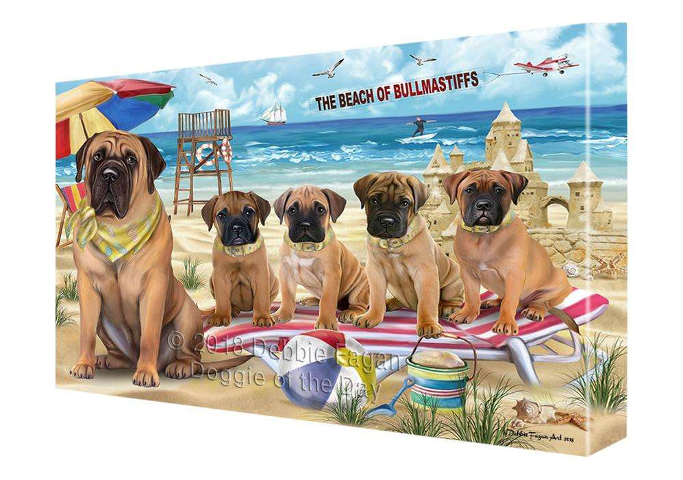 Pet Friendly Beach Bullmastiffs Dog Canvas Wall Art CVS65842