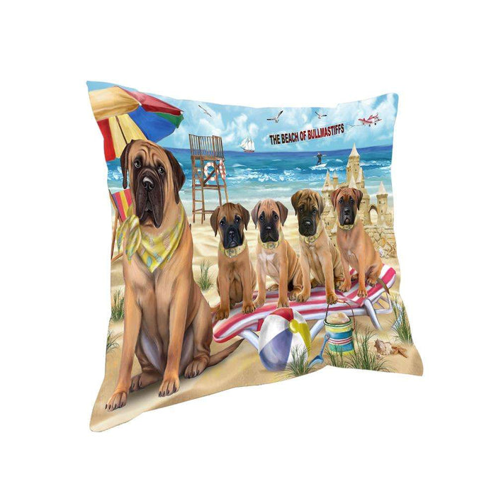 Pet Friendly Beach Bullmastiffs Dog Pillow PIL55920