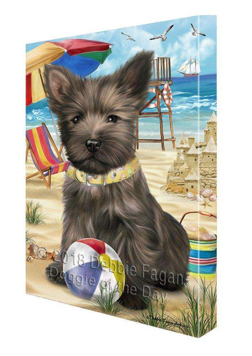 Pet Friendly Beach Cairn Terrier Dog Canvas Wall Art CVS52734