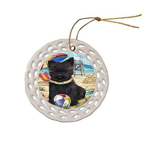 Pet Friendly Beach Cairn Terrier Dog Ceramic Doily Ornament DPOR48631