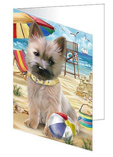Pet Friendly Beach Cairn Terrier Dog Handmade Artwork Assorted Pets Greeting Cards and Note Cards with Envelopes for All Occasions and Holiday Seasons GCD49919