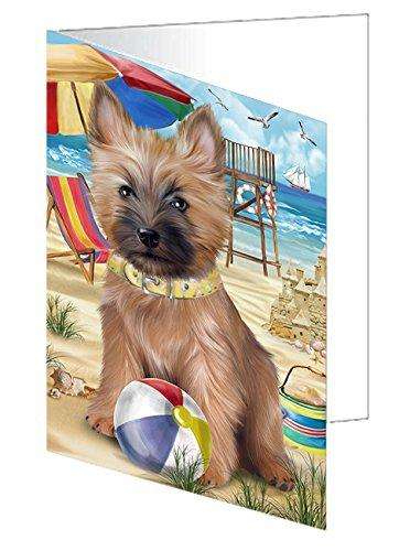 Pet Friendly Beach Cairn Terrier Dog Handmade Artwork Assorted Pets Greeting Cards and Note Cards with Envelopes for All Occasions and Holiday Seasons GCD49925