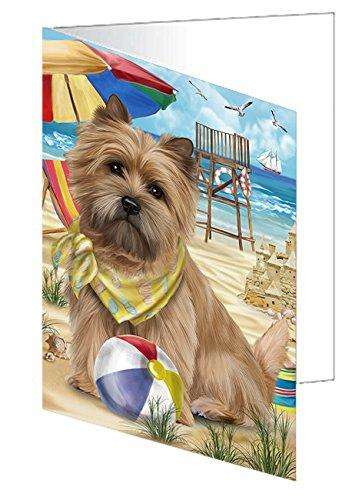 Pet Friendly Beach Cairn Terrier Dog Handmade Artwork Assorted Pets Greeting Cards and Note Cards with Envelopes for All Occasions and Holiday Seasons GCD49928