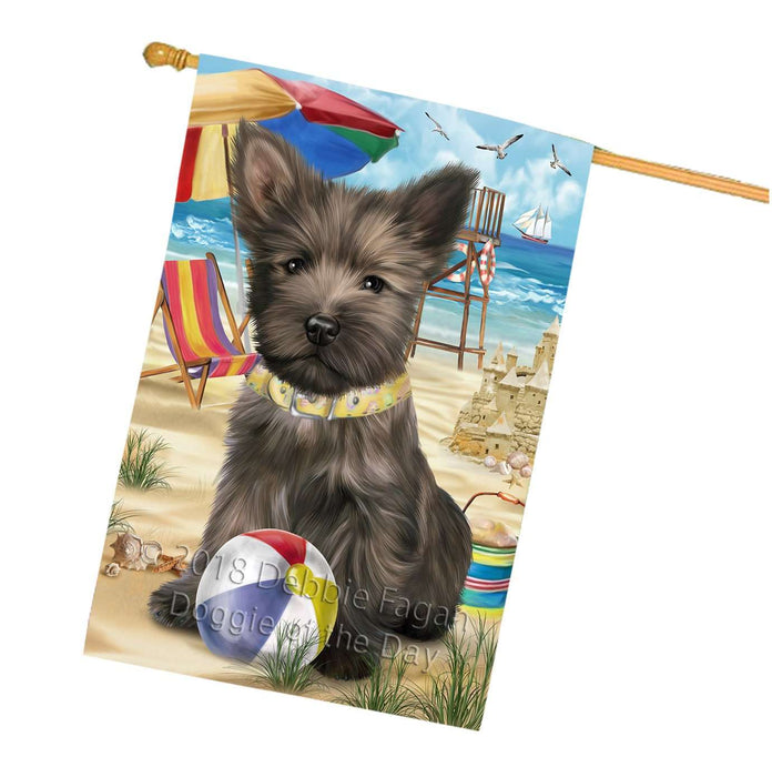 Pet Friendly Beach Cairn Terrier Dog House Flag FLG48594