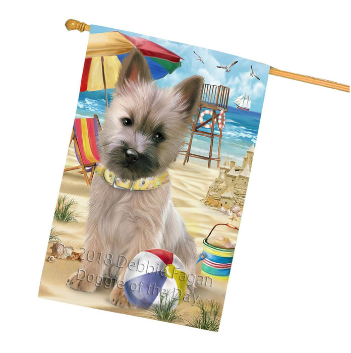 Pet Friendly Beach Cairn Terrier Dog House Flag FLG48595