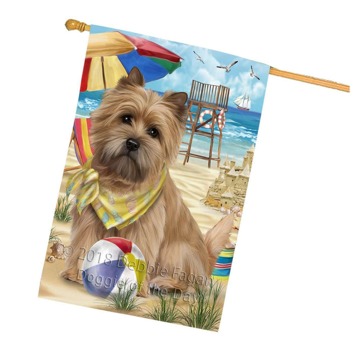 Pet Friendly Beach Cairn Terrier Dog House Flag FLG48598