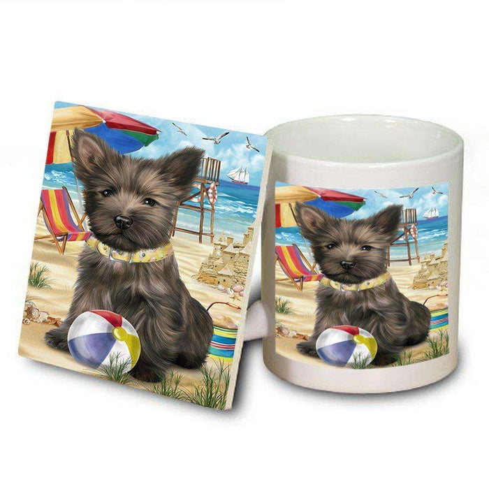 Pet Friendly Beach Cairn Terrier Dog Mug and Coaster Set MUC48621