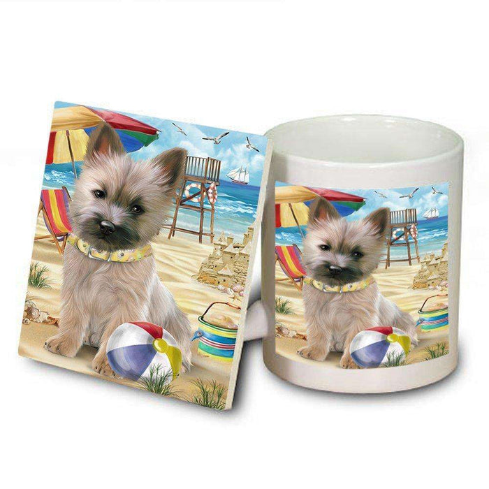 Pet Friendly Beach Cairn Terrier Dog Mug and Coaster Set MUC48622
