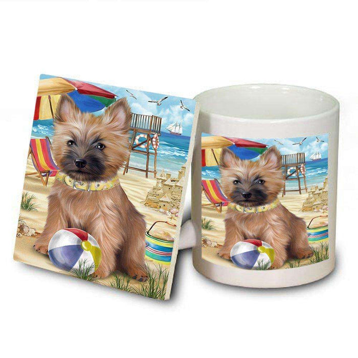 Pet Friendly Beach Cairn Terrier Dog Mug and Coaster Set MUC48624