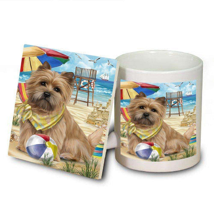 Pet Friendly Beach Cairn Terrier Dog Mug and Coaster Set MUC48625
