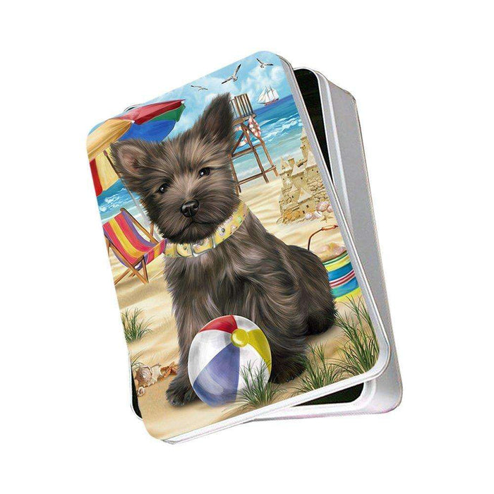 Pet Friendly Beach Cairn Terrier Dog Photo Storage Tin PITN48629