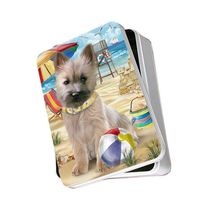 Pet Friendly Beach Cairn Terrier Dog Photo Storage Tin PITN48630