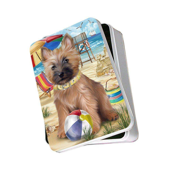 Pet Friendly Beach Cairn Terrier Dog Photo Storage Tin PITN48632