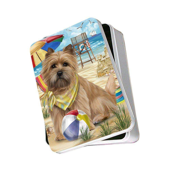 Pet Friendly Beach Cairn Terrier Dog Photo Storage Tin PITN48633
