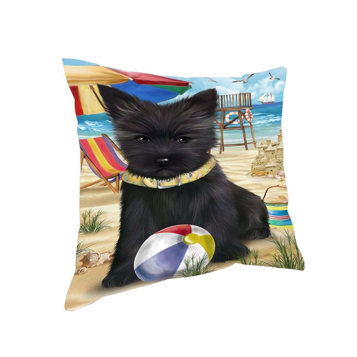 Pet Friendly Beach Cairn Terrier Dog Pillow PIL50380